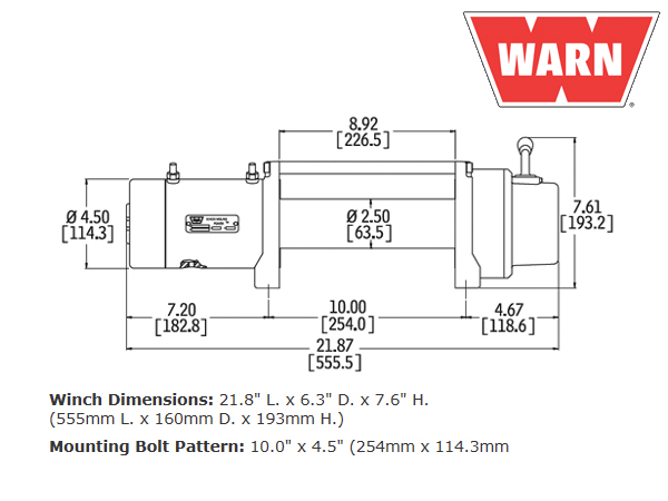 WARN ウインチ プレミアムシリーズ XD9 ワイヤーロープ ロープ長30mx8mm 牽引4080kg 電圧12V 28500