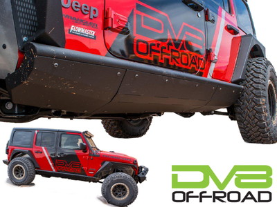 DV8 OFFROAD ボートサイド ロックスライダー(DV8パウダーコート/ロゴ入) SRJL-01 18-23y JLラングラー4ドア